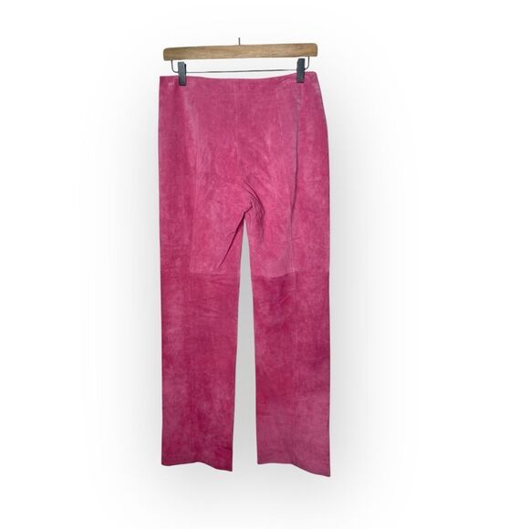 NWT Yansi Fugel Chic Pink Washable Pig Suede Trousers *Festival *Boho - Picture 4 of 9